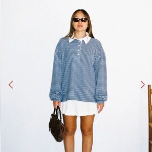 Lisa Says Gah Marine Striped Polo